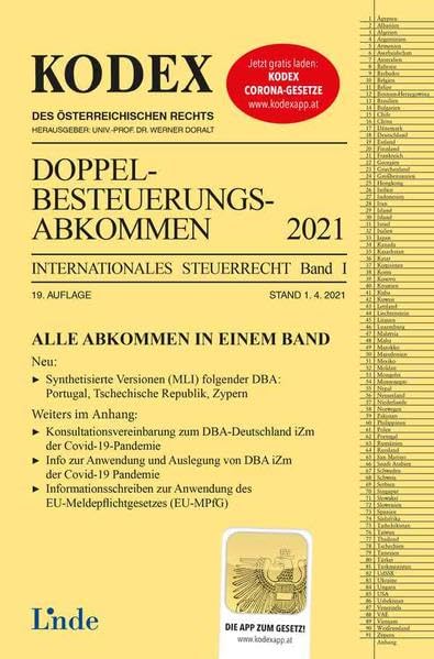 KODEX Doppelbesteuerungsabkommen 2021 (Kodex Internationales Steuerrecht) Law