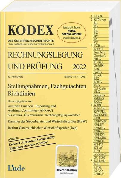 KODEX Rechnungslegung und Prüfung 2022 (Kodex des Österreichischen Rechts) Law