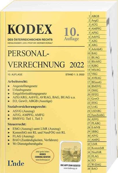 KODEX Personalverrechnung 2022 (Kodex des Österreichischen Rechts) Law