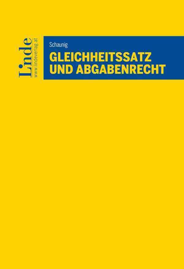 Gleichheitssatz und Abgabenrecht Law