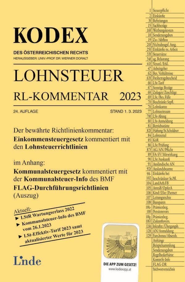 KODEX Lohnsteuer Richtlinien-Kommentar 2023 (Kodex des Österreichischen Rechts) Law