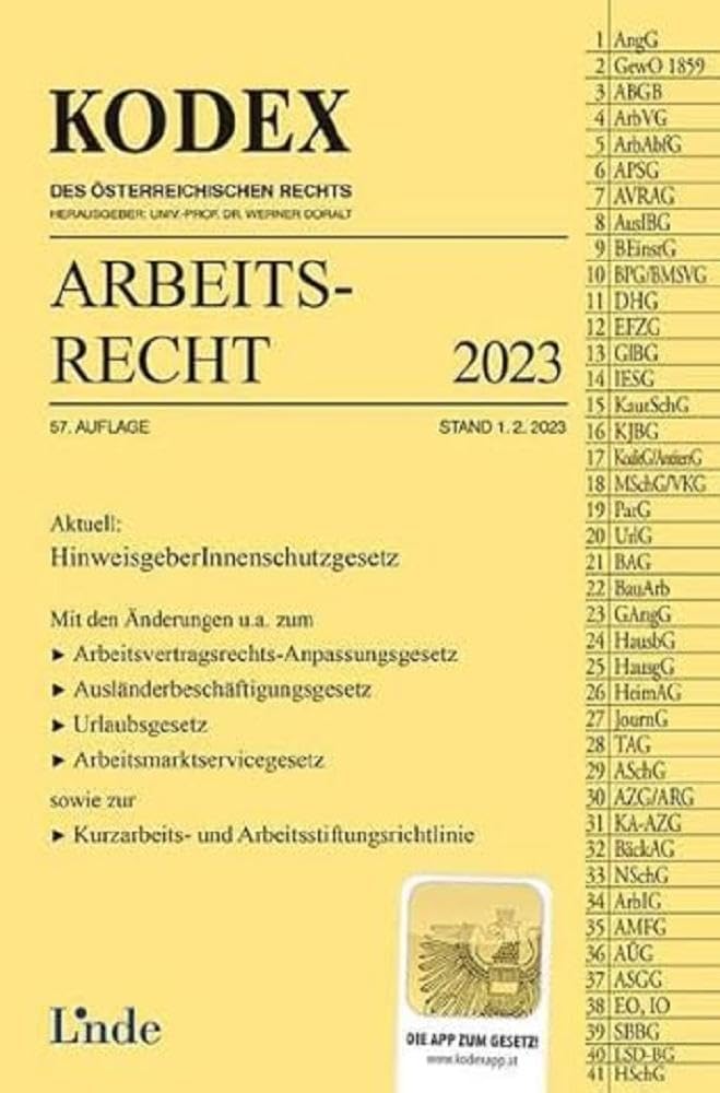 KODEX Arbeitsrecht 2023 (Kodex des Österreichischen Rechts) Law