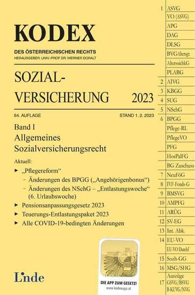 KODEX Sozialversicherung 2023, Band I (Kodex des Österreichischen Rechts) Law