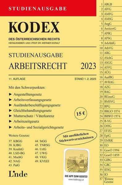 KODEX Studienausgabe Arbeitsrecht 2023: Studienausgabe book