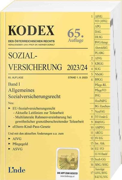 KODEX Sozialversicherung 2023/24, Band I (Kodex des Österreichischen Rechts) book