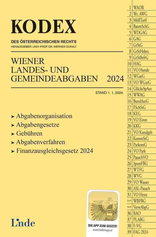 KODEX Wiener Landes- und Gemeindeabgaben (Kodex des Österreichischen Rechts) Law