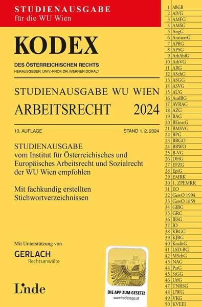 KODEX Studienausgabe Arbeitsrecht WU 2024: Studienausgabe für die WU Wien Law