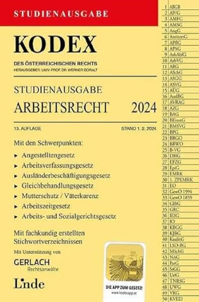 KODEX Studienausgabe Arbeitsrecht 2024: Studienausgabe Law
