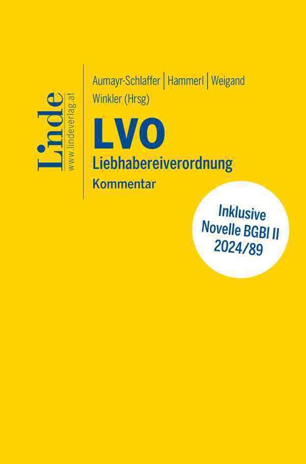 LVO | Liebhabereiverordnung: Kommentar Law