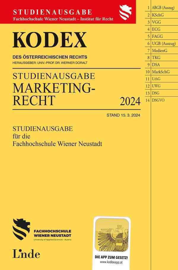 KODEX Studienausgabe Marketingrecht: FH Wiener Neustadt Law