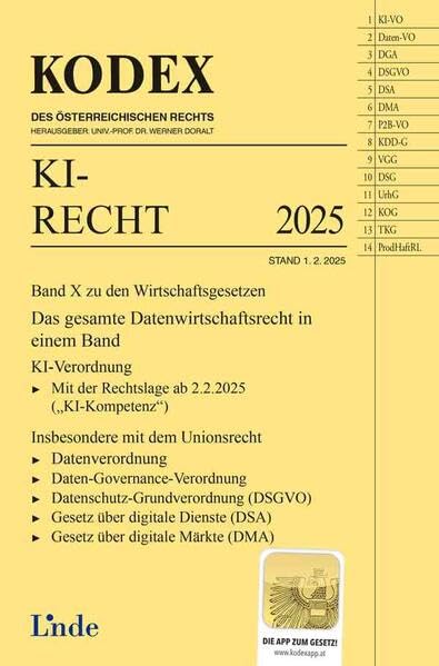 KODEX KI-Recht 2025: Wirtschaftsgesetze Band X (Kodex Wirtschaftsgesetze) Law