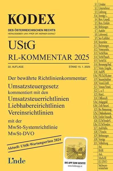 KODEX UStG-Richtlinien-Kommentar 2025 (Kodex des Österreichischen Rechts) Law