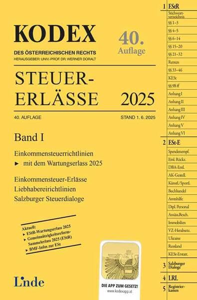 KODEX Steuer-Erlässe 2025, Band I (Kodex des Österreichischen Rechts) Law