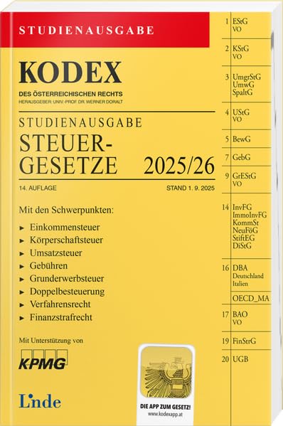 KODEX Studienausgabe Steuergesetze 2025/26: Studienausgabe Law