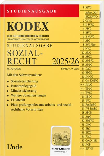 KODEX Studienausgabe Sozialrecht 2025/26: Studienausgabe Law