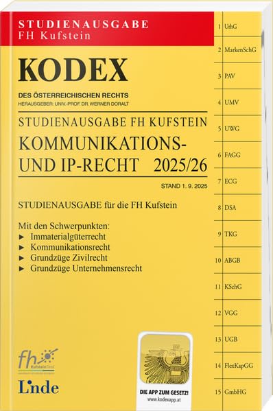 KODEX Studienausgabe Kommunikations- und IP-Recht - FH Kufstein Law