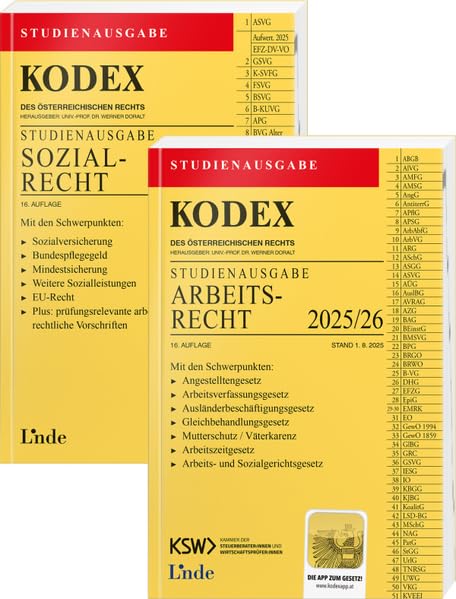 KODEX-Paket Studienausgabe Arbeits- und Sozialrecht 2025/26 (Kodex Studienausgabe) Law