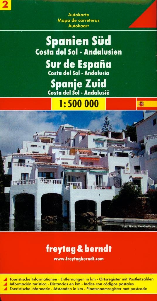 Spanien Süd-Costa del Sol - Andalusien. Autokarte. 1 : 500 000 Leisure, Home & Garden