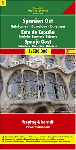 Spanien Ost, Katalonien, Balearen. Autokarte. 1 : 500 000 Leisure, Home & Garden