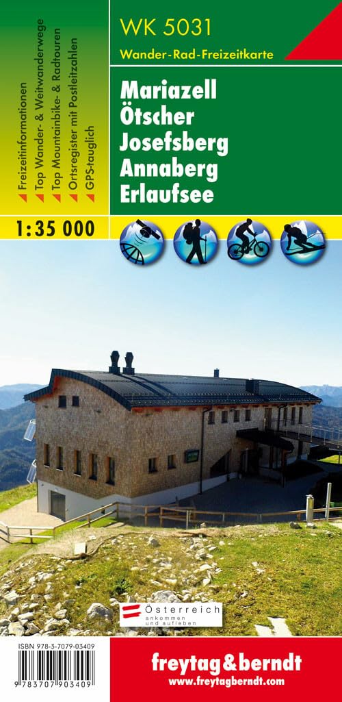 WK 5031 Mariazell - Ötscher - Josefsberg - Annaberg - Erlaufsee, Wanderkarte 1:35.000: Wandel- en fietskaart 1:35 000 (freytag & berndt Wander-Rad-Freizeitkarten) Leisure, Home & Garden
