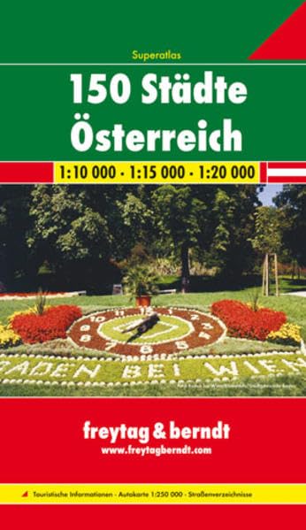 150 Städte Österreich. 1 : 10 000 - 1: 15 000 - 1: 20 000. Touristische Informationen, Autokarte 1: 250 000, Straßenverzeichnisse Leisure, Home & Garden