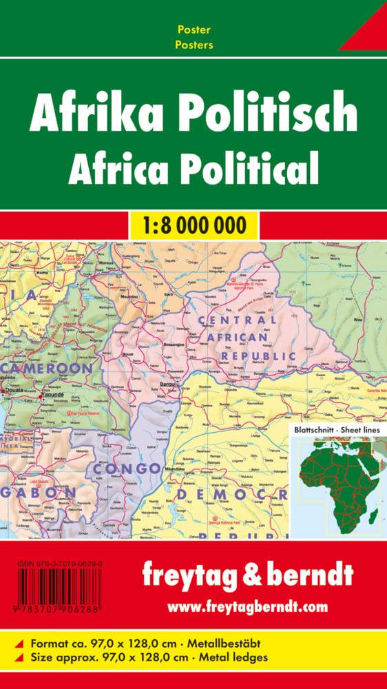 Afrika physisch-politisch: 1:8 Mill. (freytag & berndt Poster + Markiertafeln) Leisure, Home & Garden