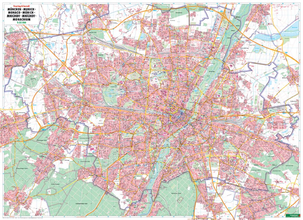München, Stadtplan 1:22.500, Poster, metallbestäbt: Plano (freytag & berndt Poster + Markiertafeln) Leisure, Home & Garden
