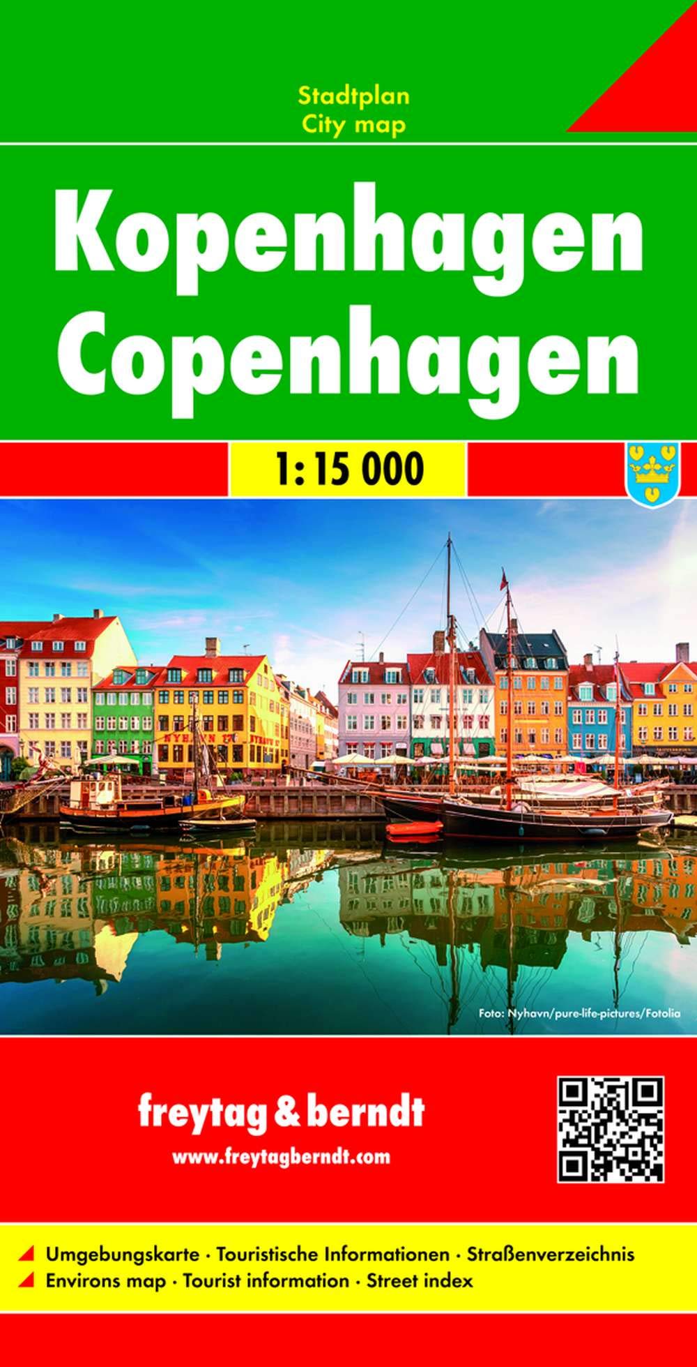 Kopenhagen: Stadtplan - Maßstab 1:15.000: Umgebungskarte, Touristische Informationen, Straßenverzeichnis (freytag & berndt Stadtpläne) Leisure, Home & Garden