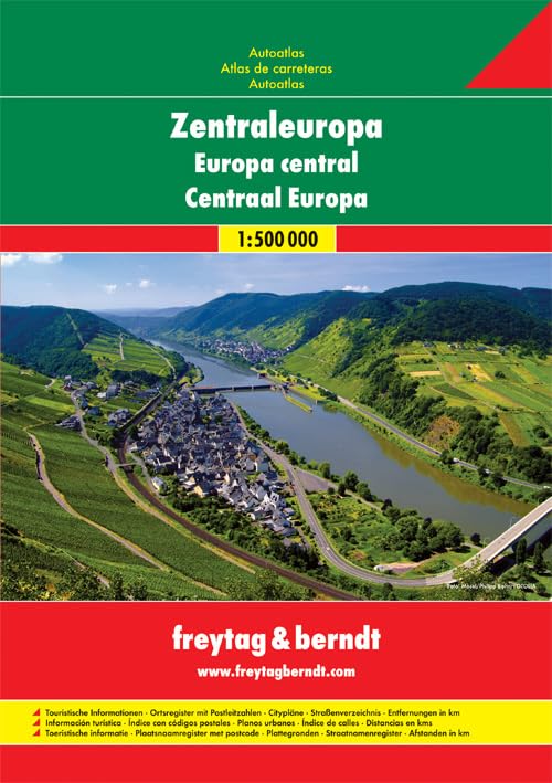 Freytag Berndt Autoatlanten, Zentraleuropa Autoatlas, Hartkartoneinband (A, AL, B, BIH, CH, CZ, D, F-Ost, H, HR, I, KOS, L, MK, ME, NL, PL, SK, SLO, SRB) - Maßstab 1:500 000 Leisure, Home & Garden