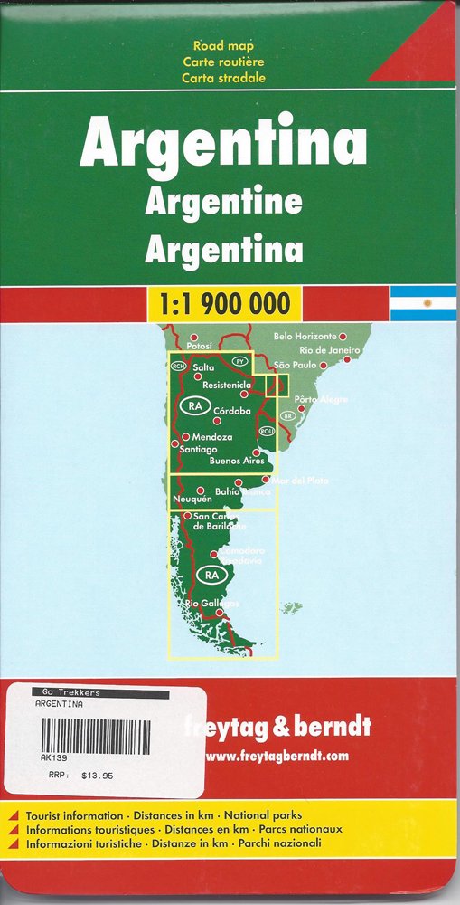 Argentinien: 1:1,9 Mill.: Touristische Informationen, Entfernungen in km, Nationalparks Leisure, Home & Garden