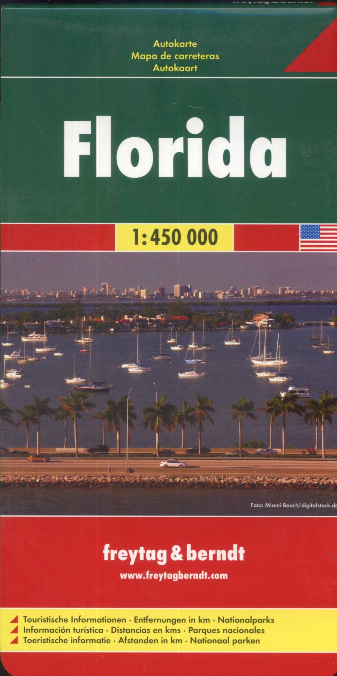 Florida: 1:450000: Touristische Informationen, Entfernungen in Meilen, Nationalparks Leisure, Home & Garden