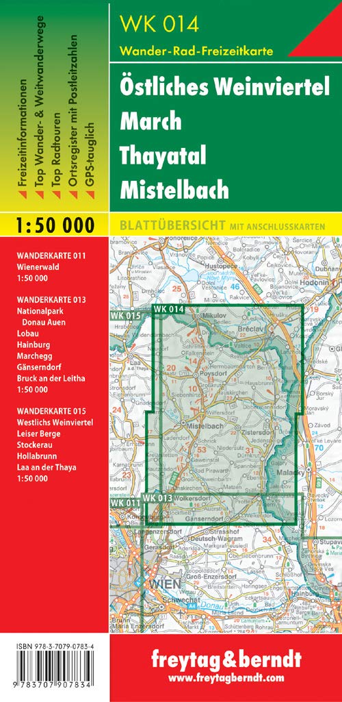 WK 014 Östliches Weinviertel - March - Thayatal - Mistelbach, Wanderkarte 1:50.000: Wandel- en fietskaart 1:50 000 (freytag & berndt Wander-Rad-Freizeitkarten) Leisure, Home & Garden