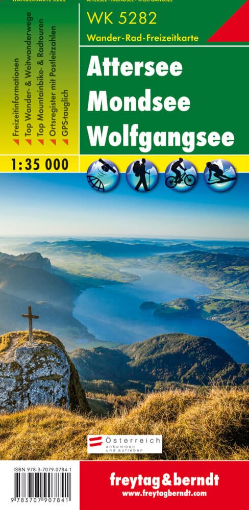 WK 5282 Attersee - Mondsee - Wolfgangsee, Wanderkarte 1:35.000: GPS-tauglich, Ortsregister (freytag & berndt Wander-Rad-Freizeitkarten, Band 5282) Leisure, Home & Garden