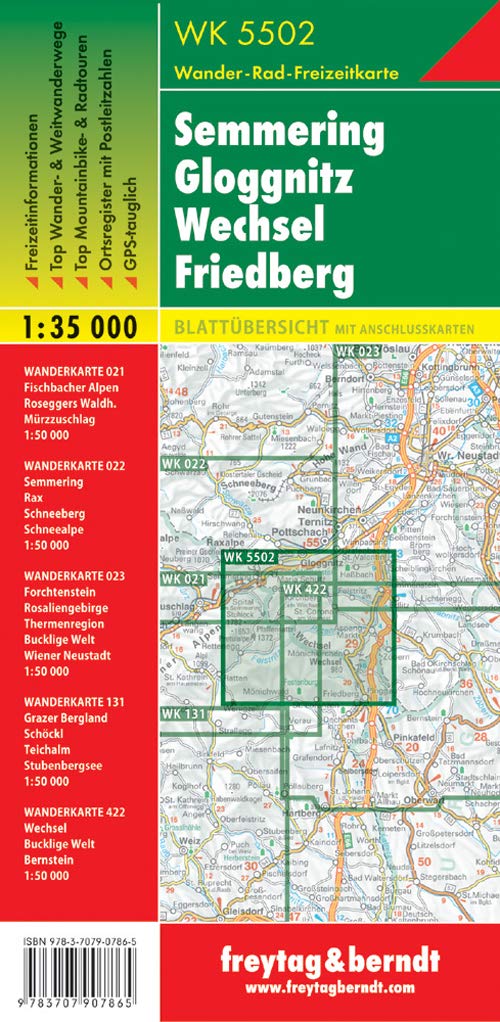 WK 5502 Semmering - Gloggnitz - Wechsel - Friedberg, Wanderkarte 1:35.000: Mit Kurzführer, GPS (freytag & berndt Wander-Rad-Freizeitkarten, Band 5502) Leisure, Home & Garden