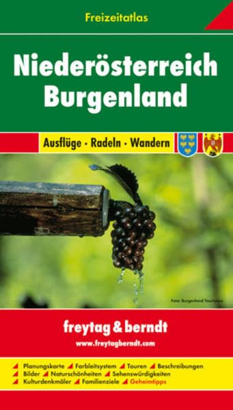 Freizeitatlas Niederösterreich-Burgenland. Ausflüge-Radeln-Wandern. 1:50 000-1:200 000.: Ausflüge, Radeln, Wandern. Farbleitsystem, Touren, Beschreibungen Leisure, Home & Garden