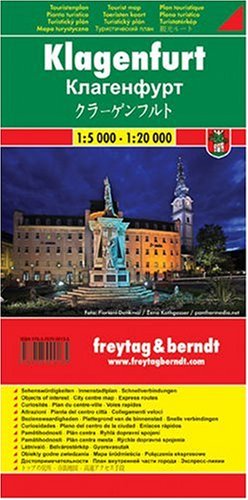 Klagenfurt am Wörthersee Touristenplan: 1:5000-1:20000: Sehenswürdigkeiten, Innenstadtplan, Schnellverbindungen Maps & Plans