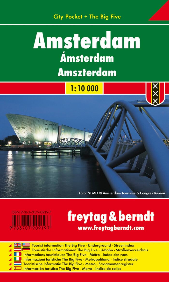 Amsterdam, Stadtplan 1:10.000, City Pocket + The Big Five Leisure, Home & Garden