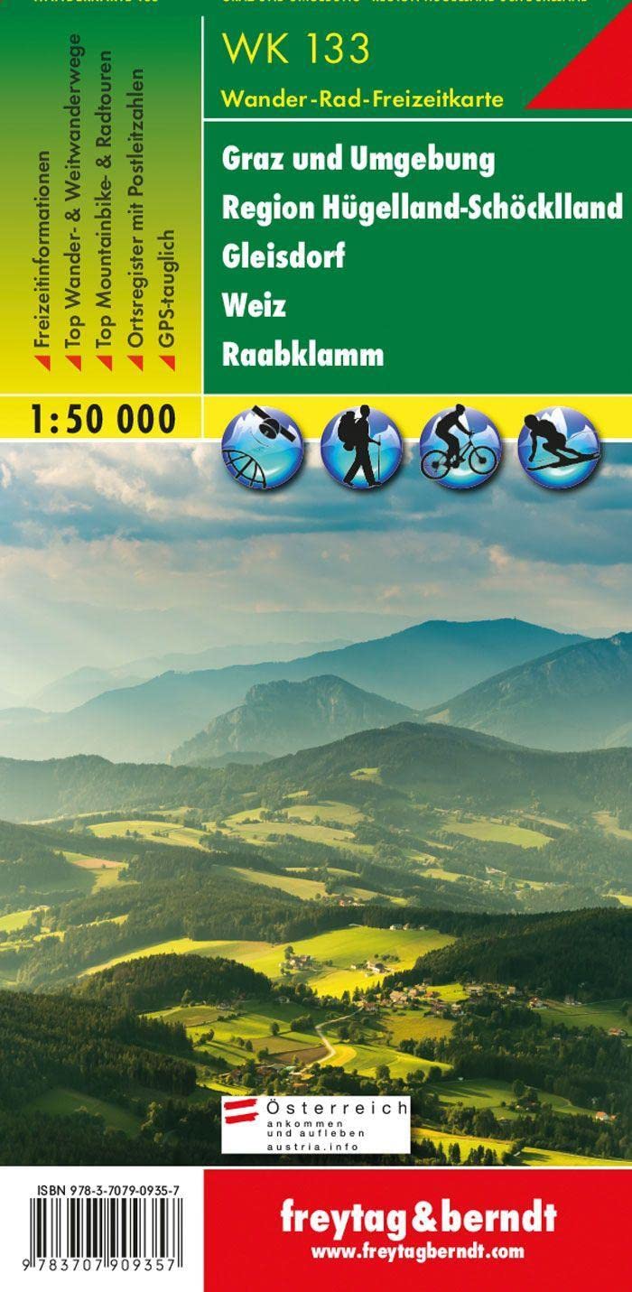 Graz und Umgebung - Region Hügelland-Schöcklland - Gleisdorf - Weiz  - Raabklamm 1 : 50 000. WK 133 Leisure, Home & Garden