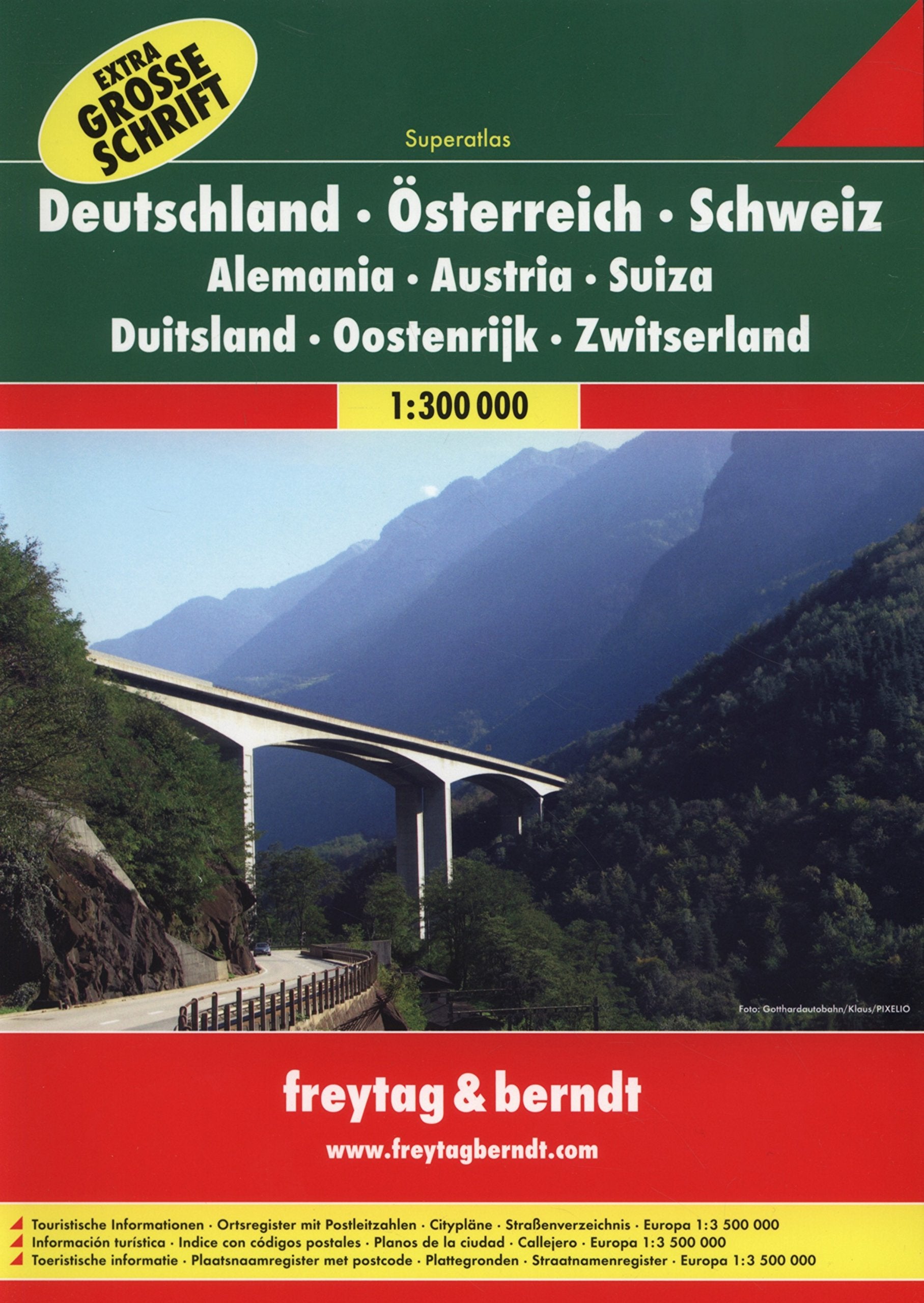 Freytag Berndt Autoatlanten, Deutschland - Österreich - Schweiz Superatlas, Spiralbindung Extra Große Schrift - Maßstab 1:300 000 Fiction Books