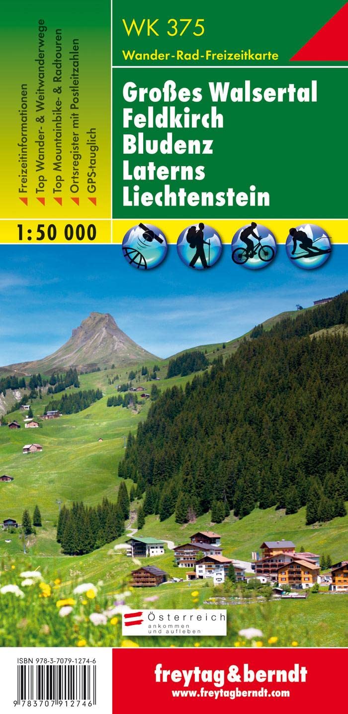 WK 375 Großes Walsertal - Feldkirch - Bludenz - Laterns - Liechtenstein, Wanderkarte 1:50.000: Wandel- en fietskaart 1:50 000 (freytag & berndt Wander-Rad-Freizeitkarten) Leisure, Home & Garden