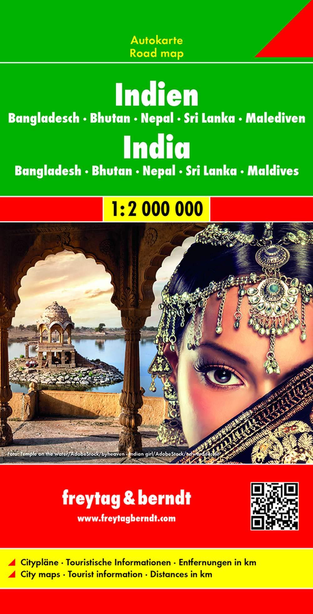 Indien - Bangladesch • Bhutan • Nepal Sri Lanka • Malediven, Autokarte 1:2.000.000 Leisure, Home & Garden