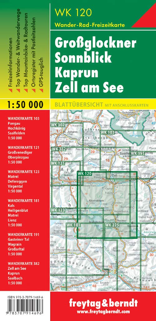 Großglockner - Sonnblick - Kaprun - Zell am See, Wanderkarte 1:50.000: Wandel- en fietskaart 1:50 000 (freytag & berndt Wander-Rad-Freizeitkarten) Leisure, Home & Garden