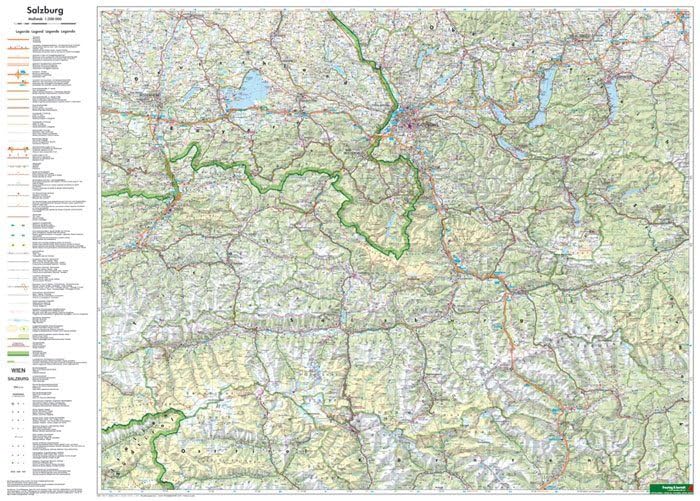 Land Salzburg • Salzkammergut, 1:200.000, Poster: plano in Rolle (freytag & berndt Poster + Markiertafeln) Leisure, Home & Garden