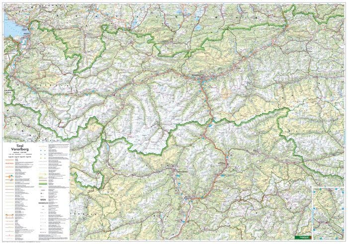 Tirol • Vorarlberg, 1:200.000, Poster: plano in Rolle (freytag & berndt Poster + Markiertafeln) Leisure, Home & Garden