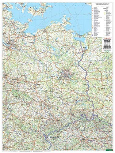 Wandkarte: Deutschland Ost, Poster, 1:500.000, Plano in Rolle (freytag & berndt Poster + Markiertafeln) Leisure, Home & Garden