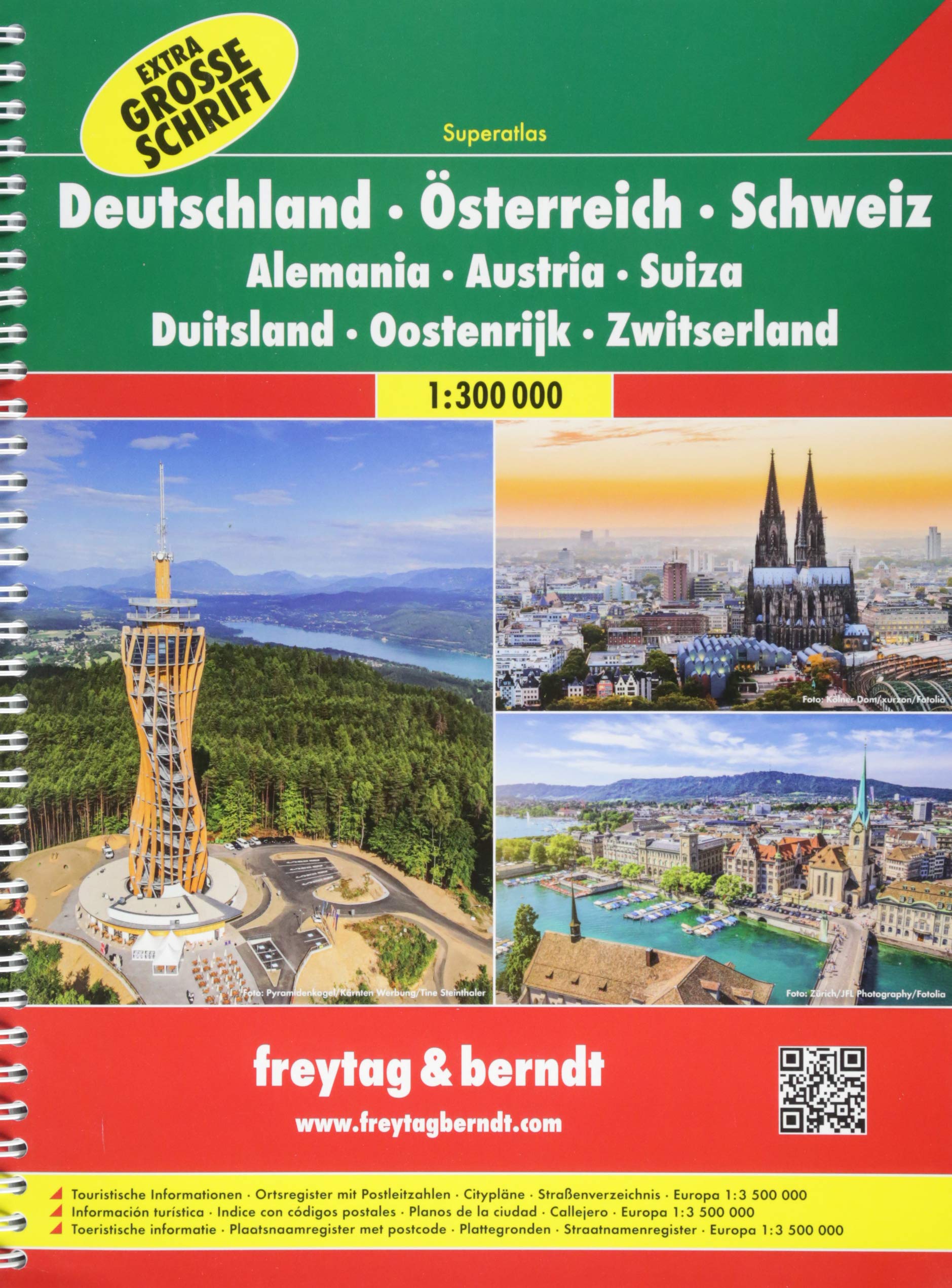 Deutschland - Österreich - Schweiz, Autoatlas 1:300.000: Superatlas, Extra große Schrift (freytag & berndt Autoatlanten) Leisure, Home & Garden