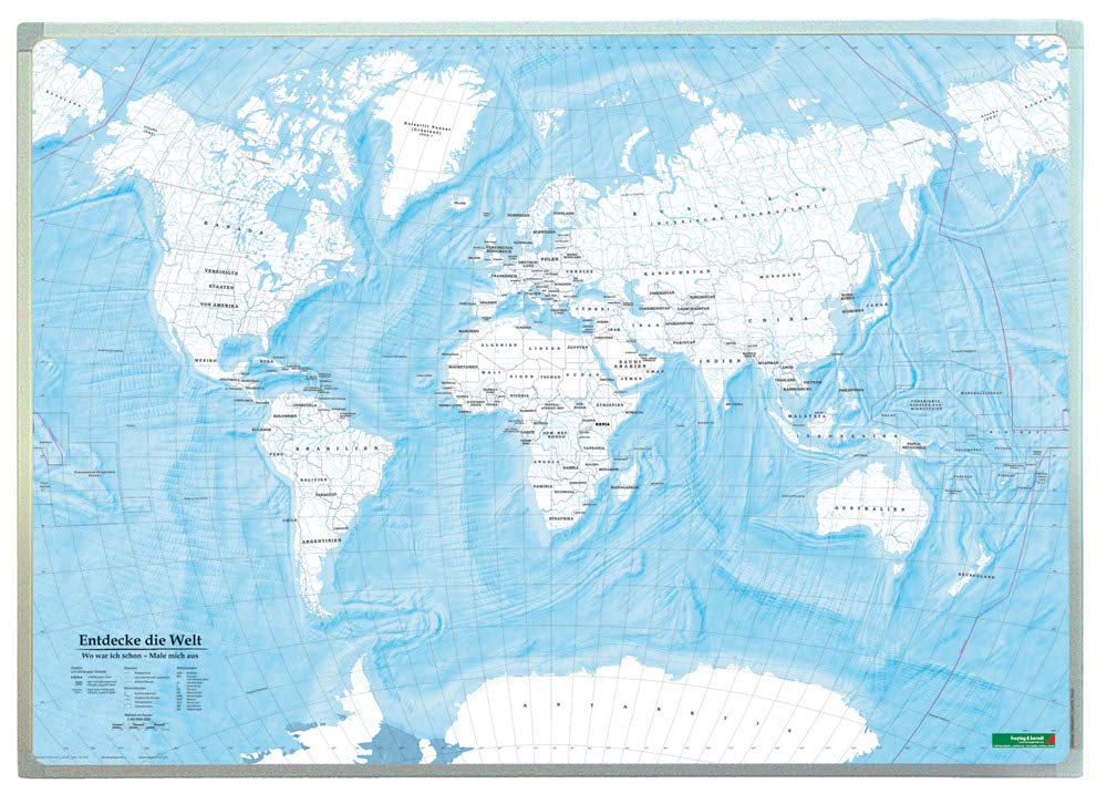 Weltkarte zum Ausmalen, Entdecke die Welt, Wandkarte 1:40 Mio., Magnetmarkiertafel (freytag & berndt Poster + Markiertafeln) Leisure, Home & Garden