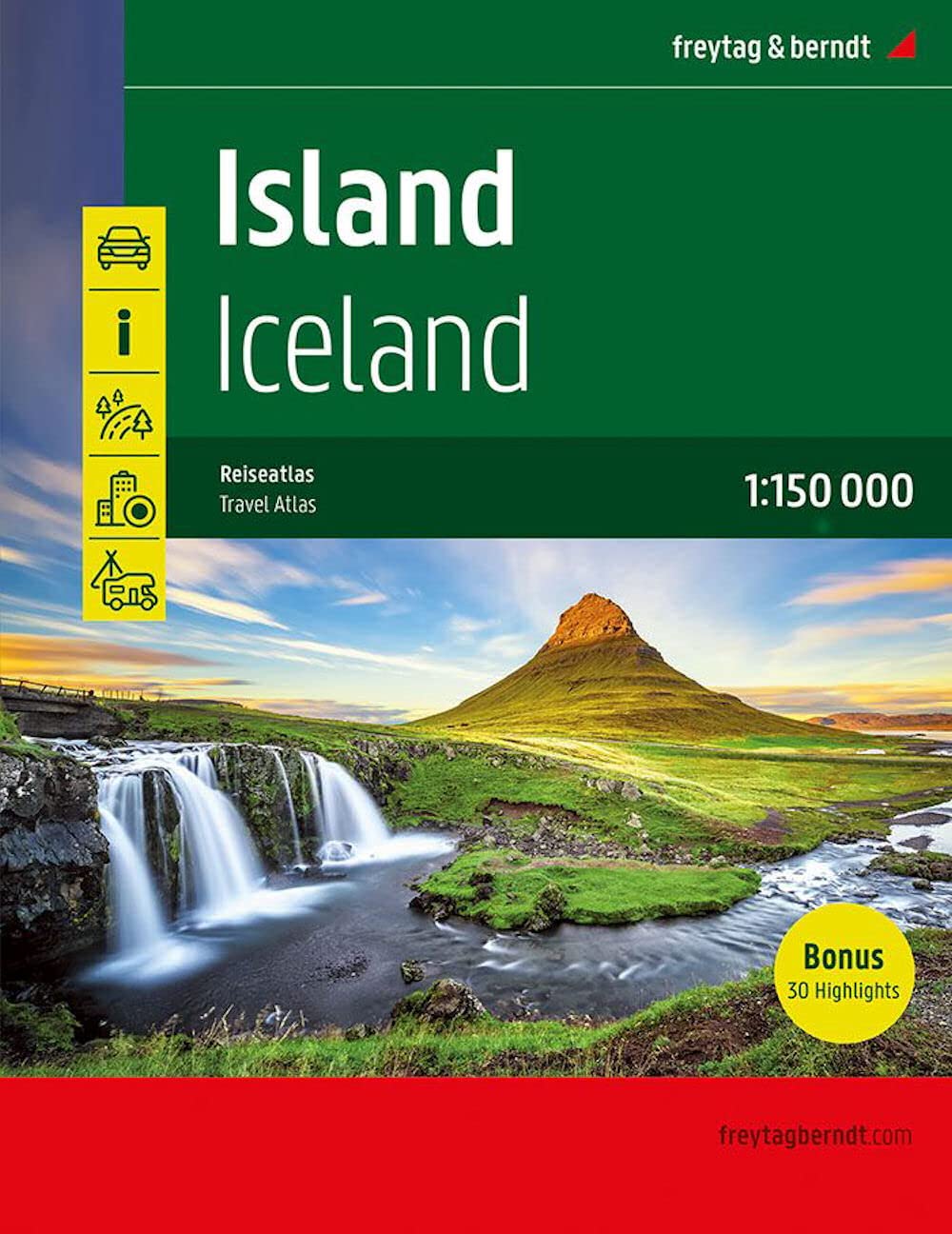 Island Reiseatlas, Autoatlas 1:150.000, Spiralbindung: 30 Highlights, Camping- und Stellplätze (freytag & berndt Autoatlanten) Leisure, Home & Garden
