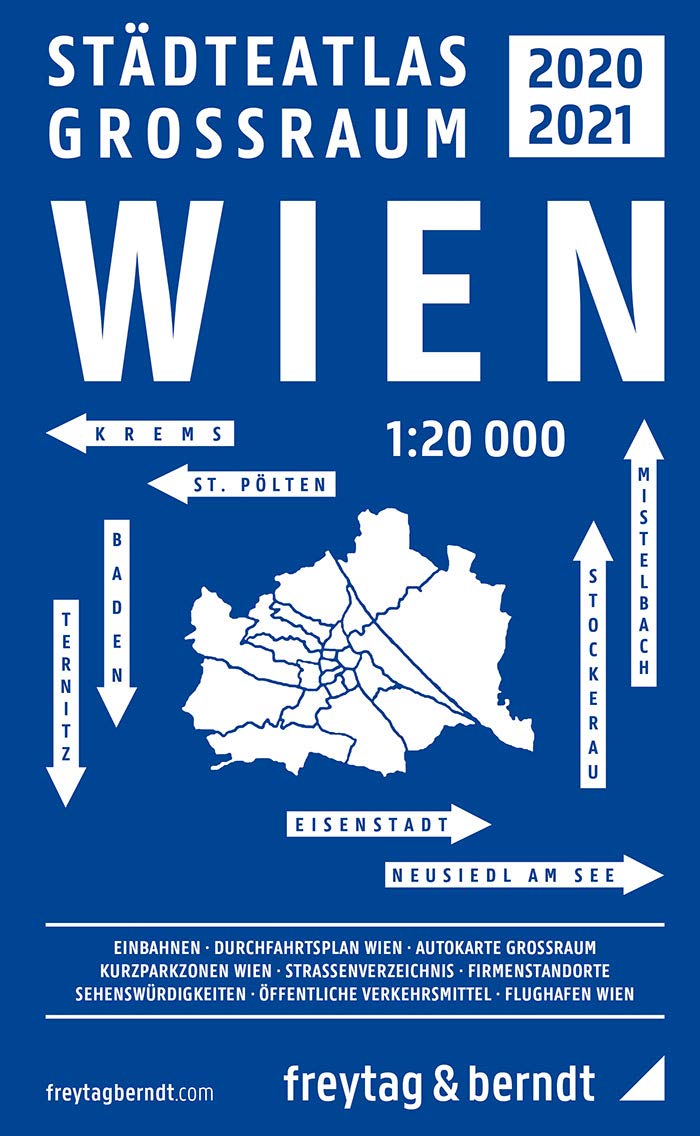 Wien Großraum Städteatlas 2020/21, Stadtplan 1:20.000 Leisure, Home & Garden