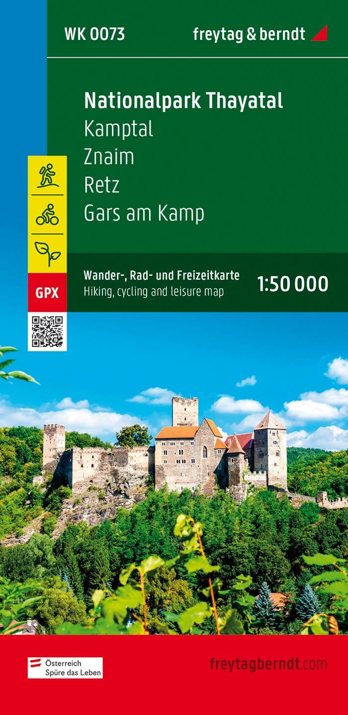 Nationalpark Thayatal, Wander-, Rad- und Freizeitkarte 1:50.000, freytag & berndt, WK 0073: Kamptal - Znaim - Retz - Gars am Kamp, mit Infoguide, GPX ... (freytag & berndt Wander-Rad-Freizeitkarten) Leisure, Home & Garden